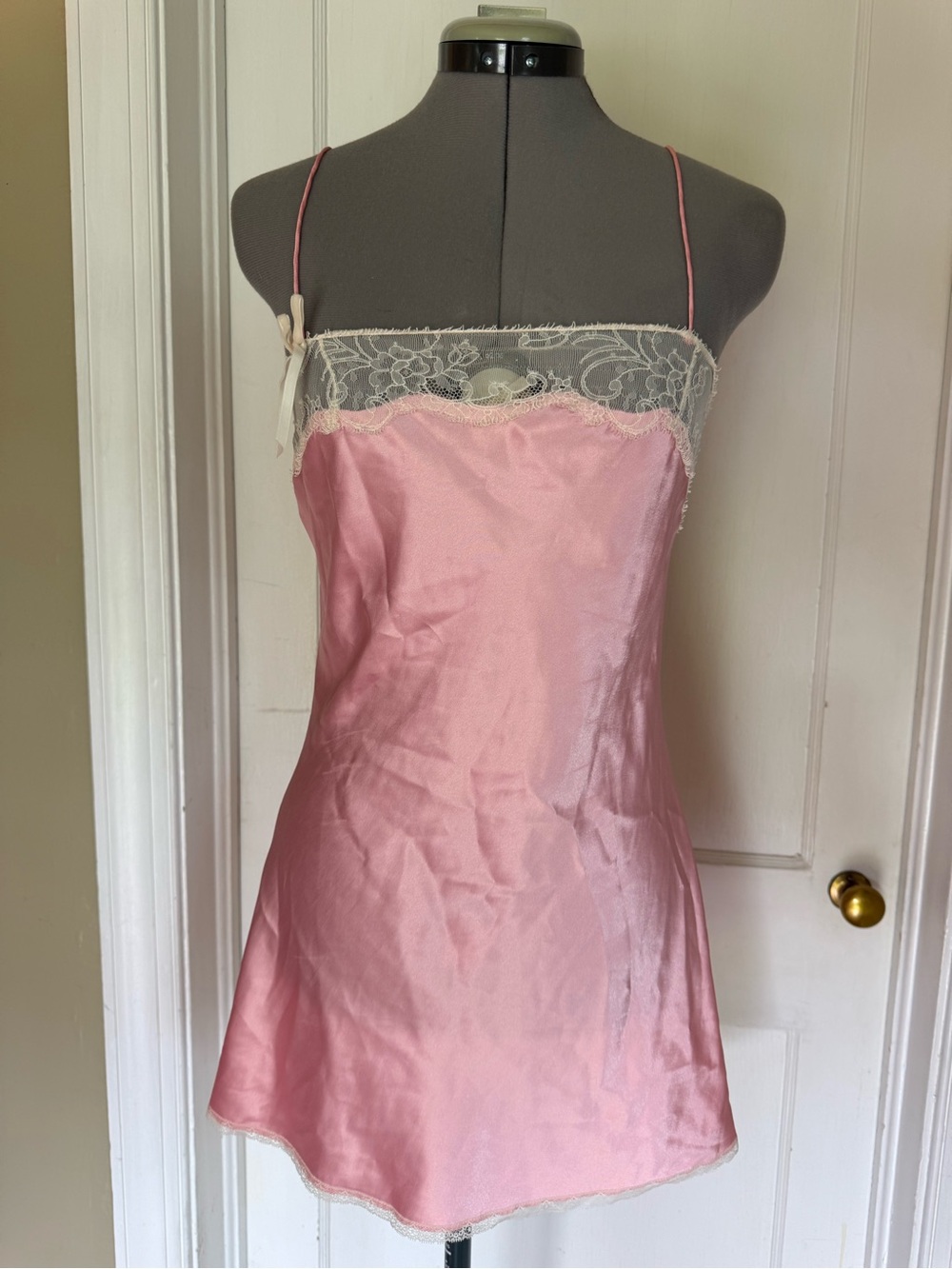 Victoria’s Secret pink satin chemise